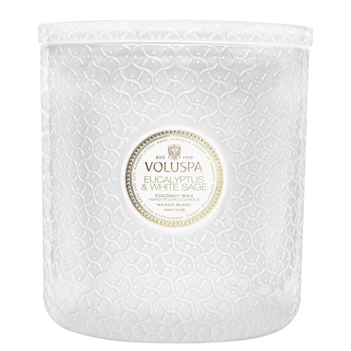 Voluspa - Eucalyptus & White Sage 5 Wick Hearth Candle 1 Voluspa - Eucalyptus & White Sage 5 Wick Hearth Candle