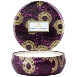 Voluspa Santiago Huckleberry - 3 Wick Tin Candle -Voluspa Sales Store 3 wick candle in decorative tin santiago huckleberry 3 9a7d