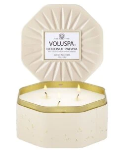 Voluspa - Coconut Papaya Octagon Tin Candle