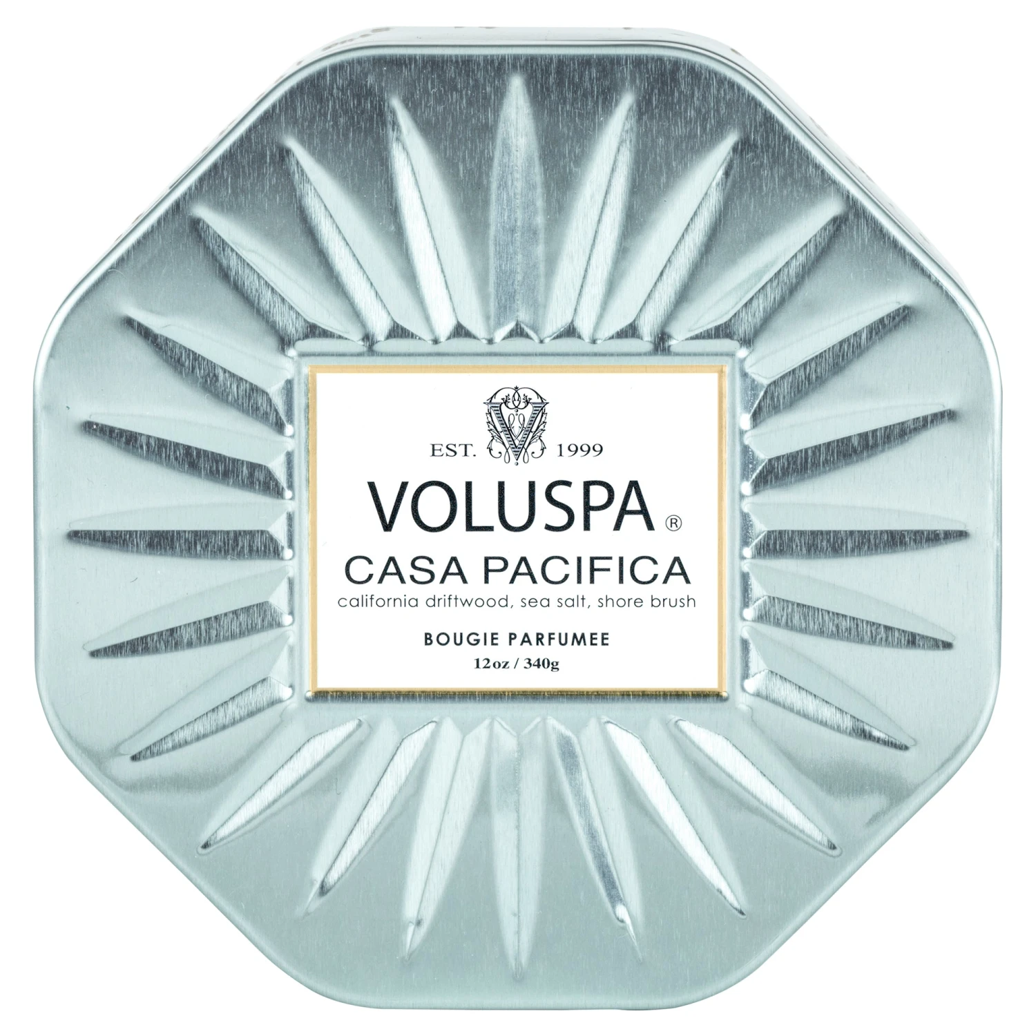 Voluspa Casa Pacifica - 3 Wick Octagon Tin Candle 1 Voluspa Casa Pacifica - 3 Wick Octagon Tin Candle