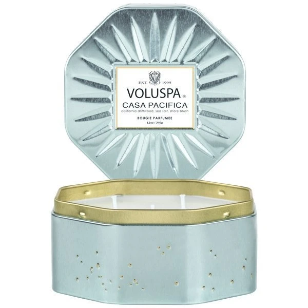 Voluspa - Casa Pacifica Octagon Tin Candle 1 Voluspa - Casa Pacifica Octagon Tin Candle