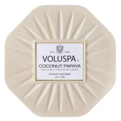 Voluspa Coconut Papaya - 3 Wick Octagon Tin Candle