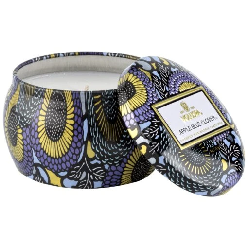 Voluspa Apple Blue Clover - Mini Tin Candle 4 Voluspa Apple Blue Clover - Mini Tin Candle -Voluspa Sales Store 72124 1