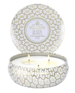 Voluspa - Suede Blanc 3 Wick Tin Candle