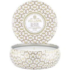 Voluspa - Suede Blanc 3 Wick Tin Candle -Voluspa Sales Store 8121 2 1