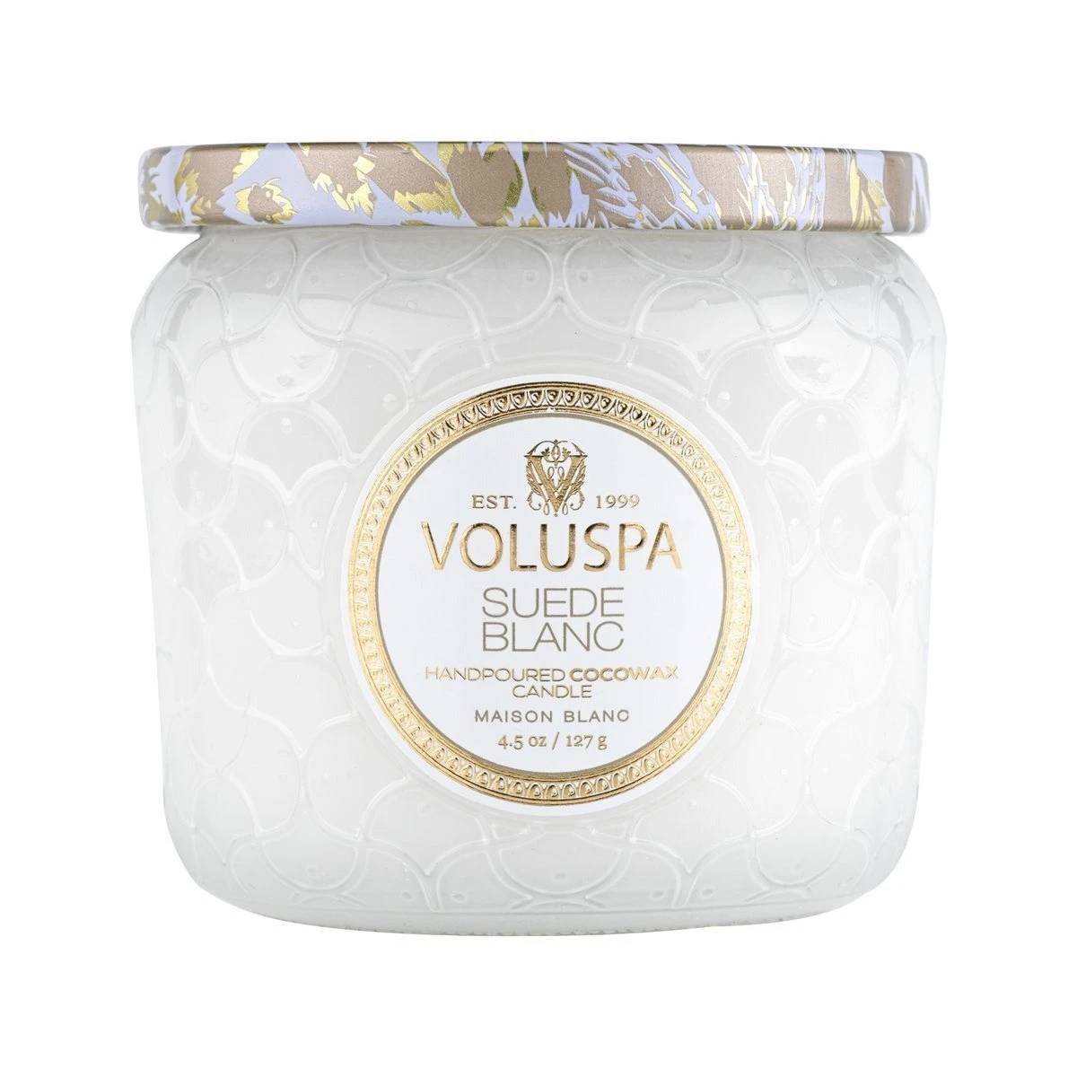 Voluspa - Suede Blanc Petite Jar Candle 1 Voluspa - Suede Blanc Petite Jar Candle
