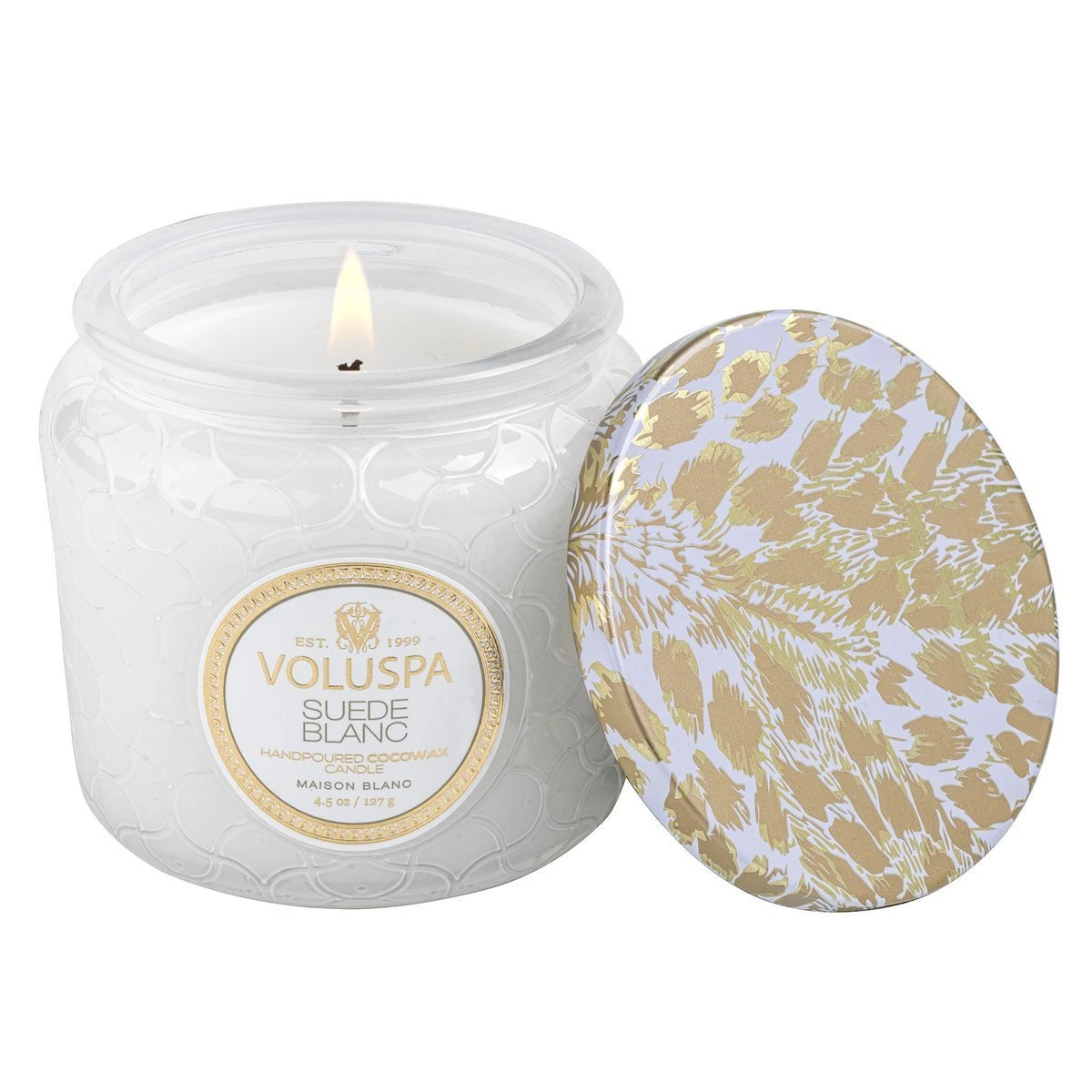 Voluspa - Suede Blanc Petite Jar Candle 2 Voluspa - Suede Blanc Petite Jar Candle - Image 2