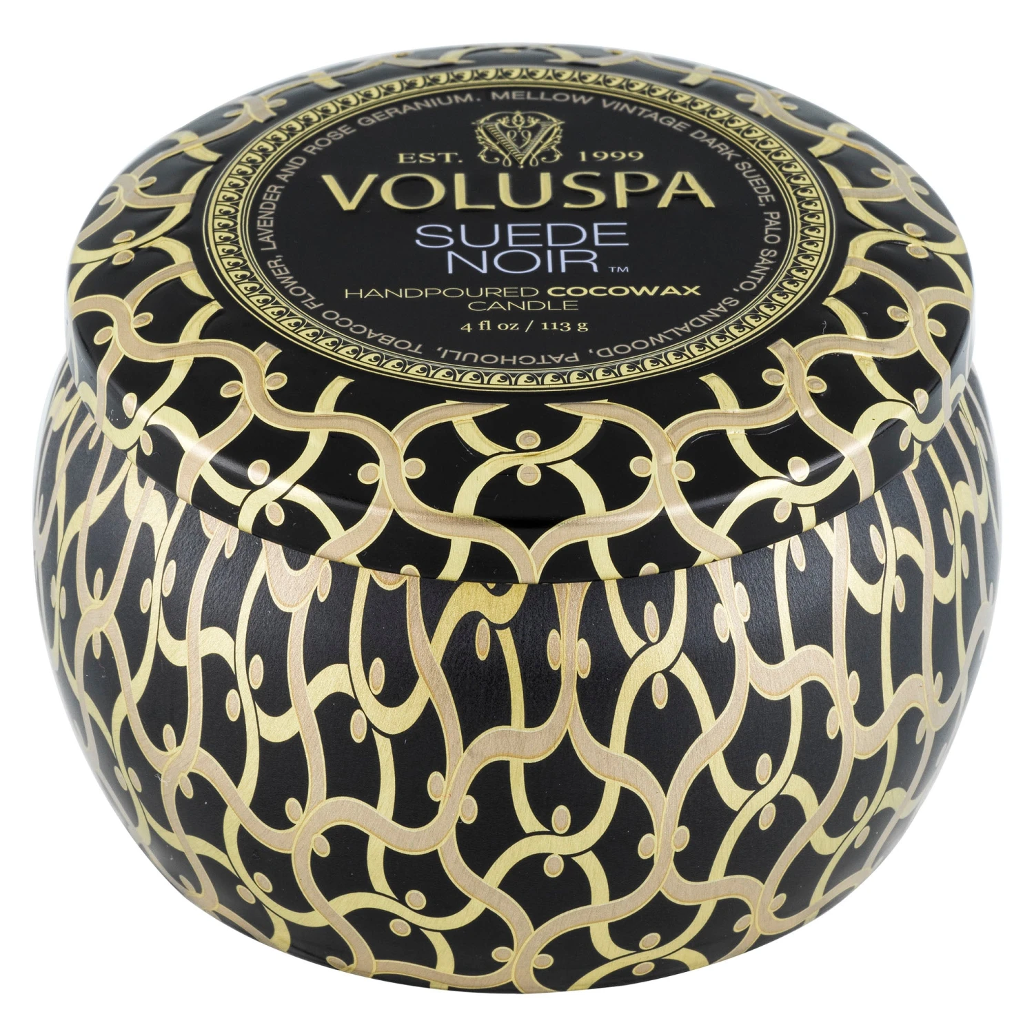 Voluspa Suede Noir - Mini Tin Candle 3 Voluspa Suede Noir - Mini Tin Candle - Image 3