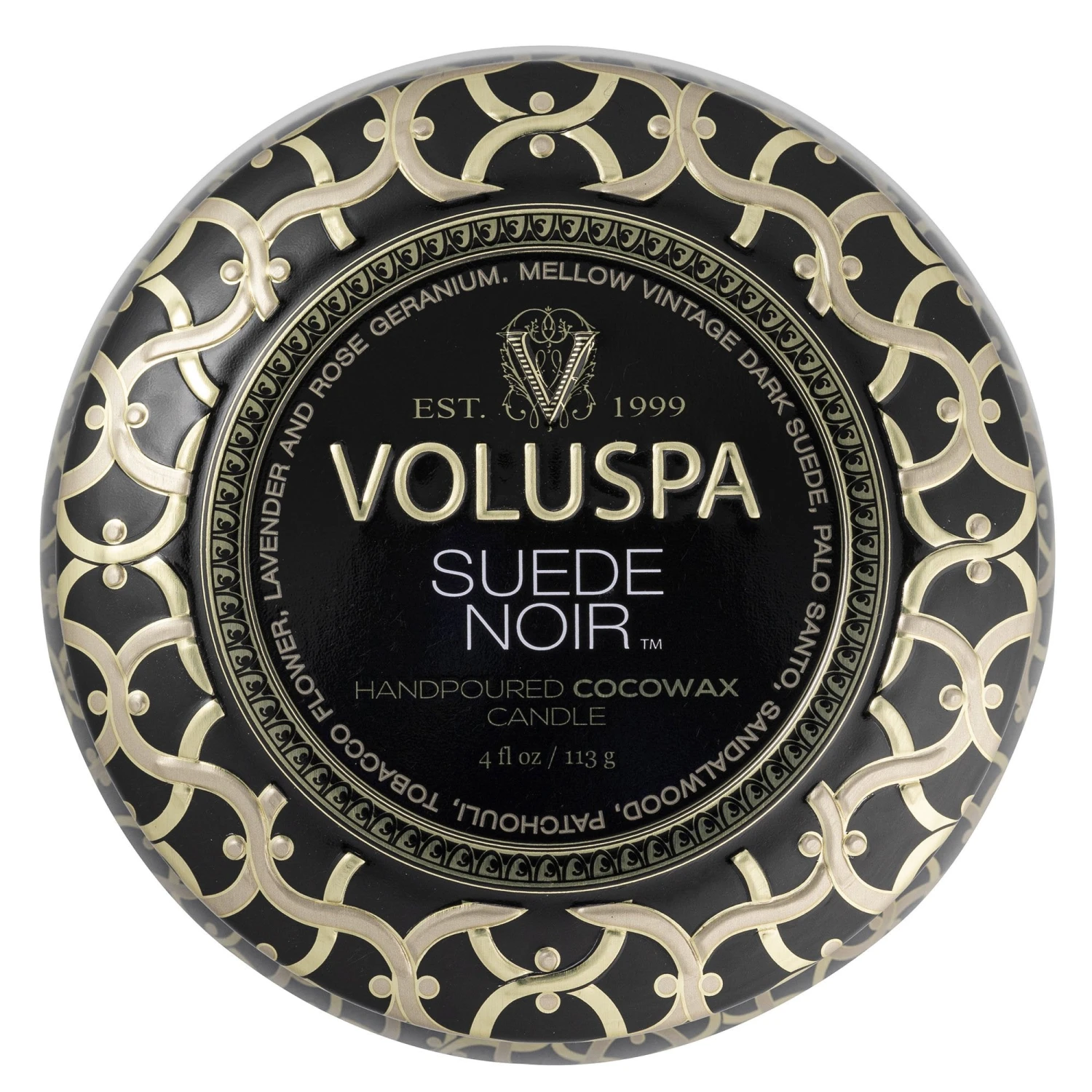 Voluspa Suede Noir - Mini Tin Candle 6 Voluspa Suede Noir - Mini Tin Candle - Image 6