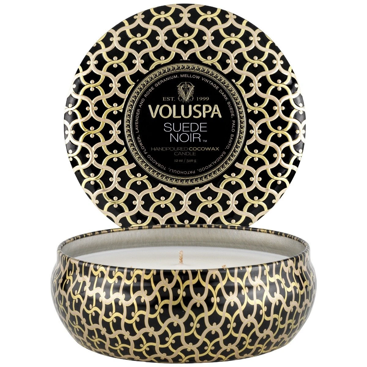 Voluspa - Suede Noir 3 Wick Tin Candle 3 Voluspa - Suede Noir 3 Wick Tin Candle - Image 3