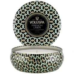 Voluspa - French Linen 3 Wick Tin Candle -Voluspa Sales Store 8224 2 1
