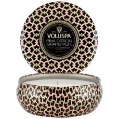 Voluspa - Pink Citron Grapefruit 3 Wick Tin Candle -Voluspa Sales Store 8225 2 1