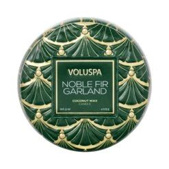 Voluspa Noble Fir Garland - Mini Tin Candle -Voluspa Sales Store F23 PR 55110 002 1