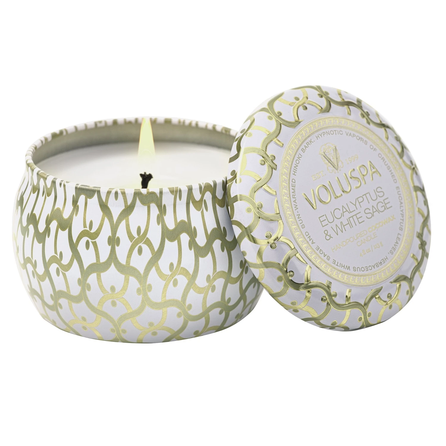 Voluspa Eucalyptus & White Sage - Mini Tin Candle 1 Voluspa Eucalyptus & White Sage - Mini Tin Candle