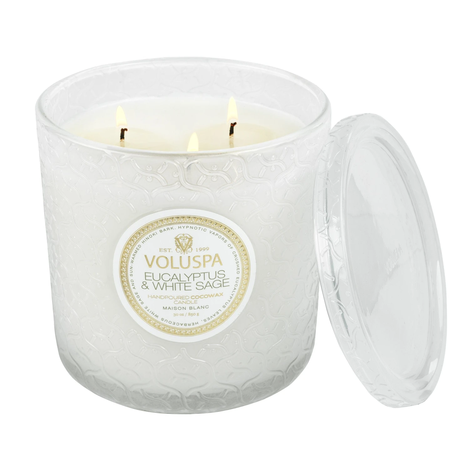 Voluspa Eucalyptus & White Sage - Luxe Candle 4 Voluspa Eucalyptus & White Sage - Luxe Candle - Image 4