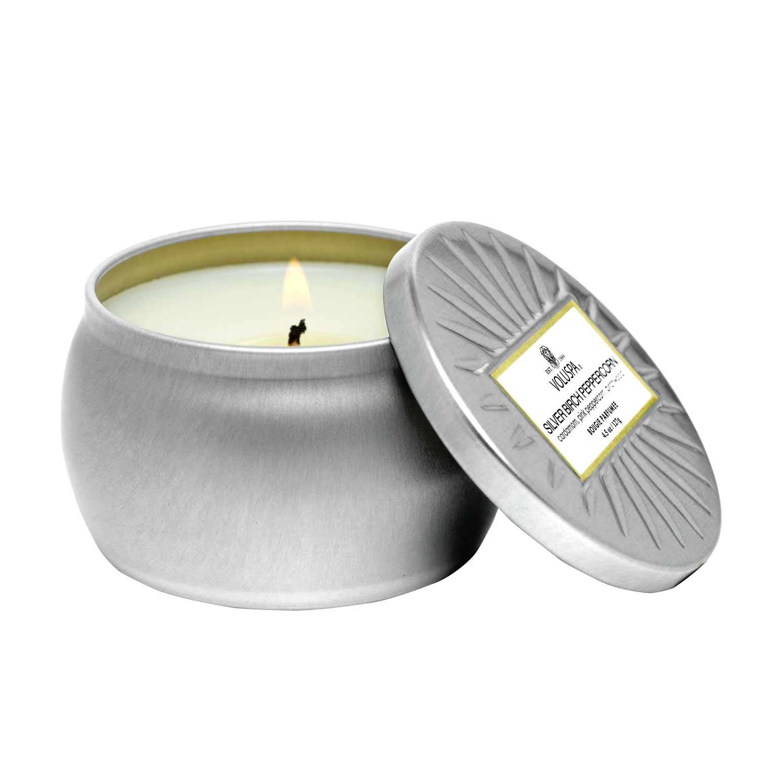 Voluspa Silver Birch Peppercorn - Mini Tin Candle 1 Voluspa Silver Birch Peppercorn - Mini Tin Candle