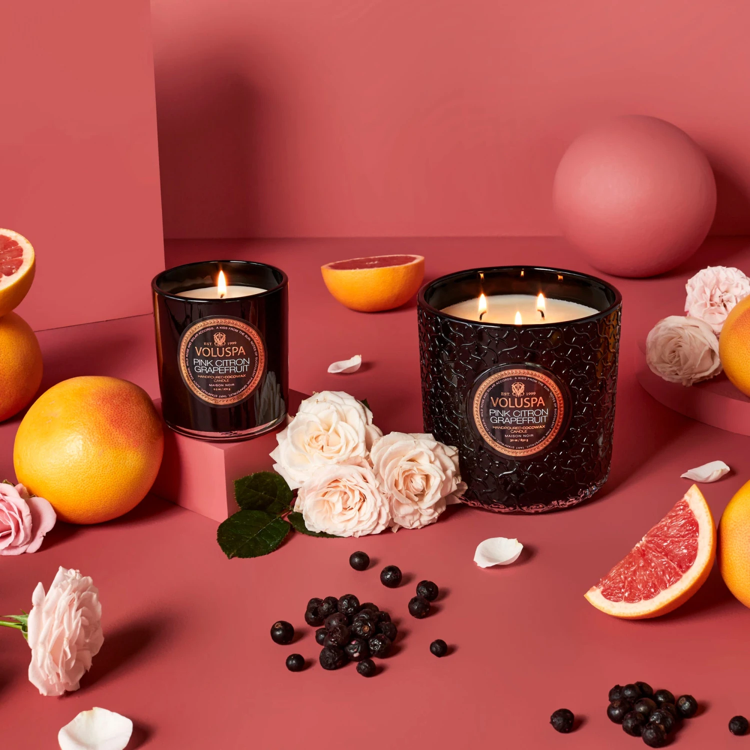Voluspa Pink Citron Grapefruit - Petite Jar Candle 2 Voluspa Pink Citron Grapefruit - Petite Jar Candle - Image 2