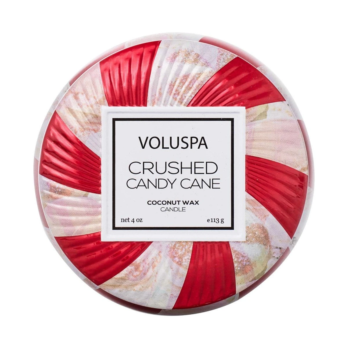 Voluspa - Crushed Candy Cane Travel Tin Candle 2 Voluspa - Crushed Candy Cane Travel Tin Candle - Image 2