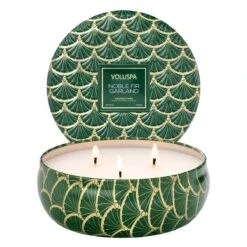 Voluspa - Noble Fir Garland 3 Wick Tin Candle