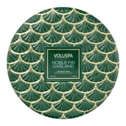 Voluspa - Noble Fir Garland 3 Wick Tin Candle -Voluspa Sales Store f23 propt 54510 002