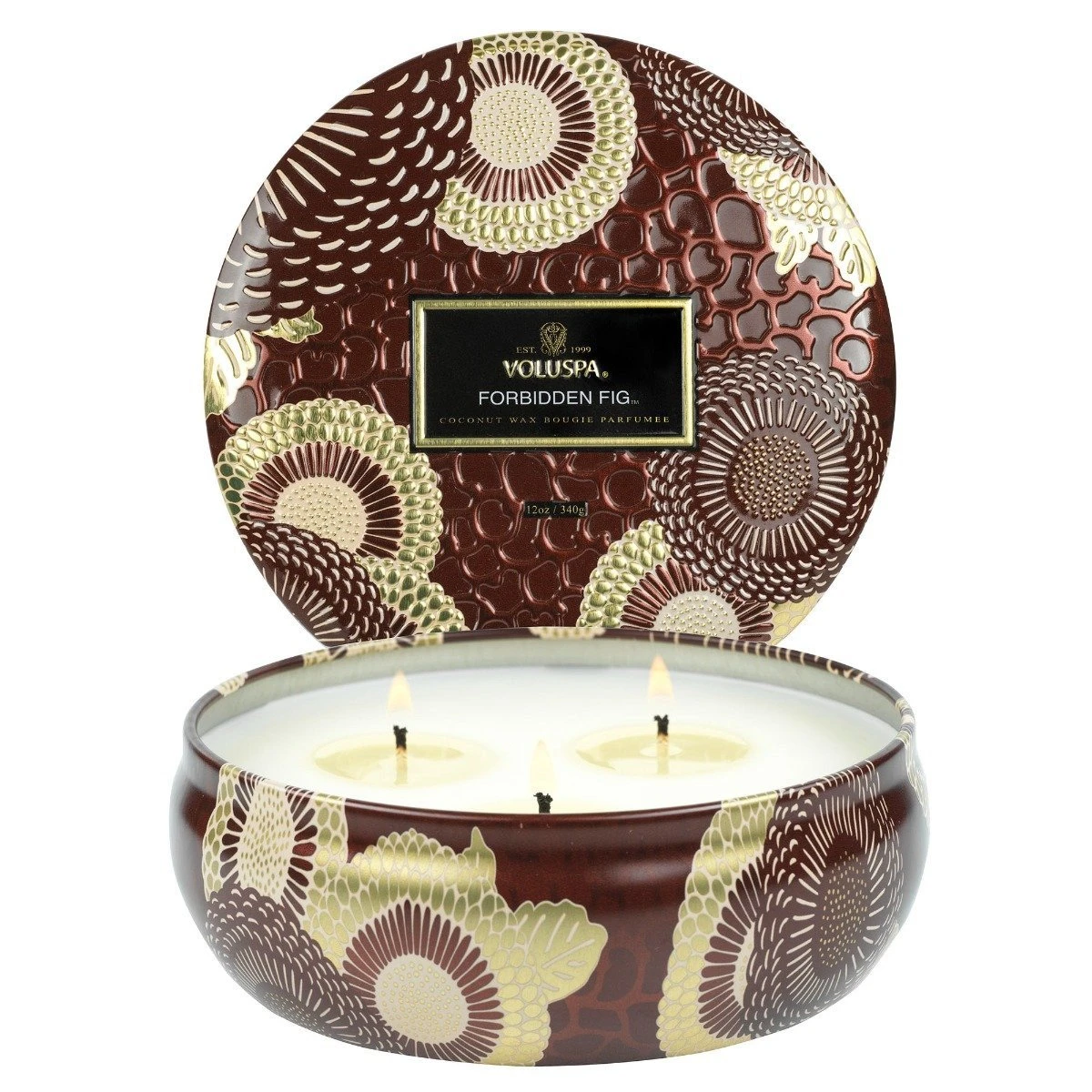 Voluspa - Forbidden Fig 3 Wick Tin Candle 2 Voluspa - Forbidden Fig 3 Wick Tin Candle - Image 2