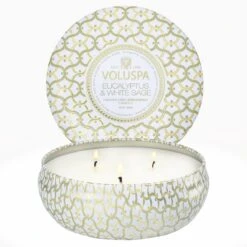 Voluspa - Eucalyptus & White Sage 3 Wick Tin Candle