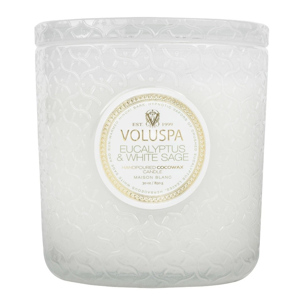 Voluspa - Eucalyptus & White Sage Luxe Candle 2 Voluspa - Eucalyptus & White Sage Luxe Candle - Image 2