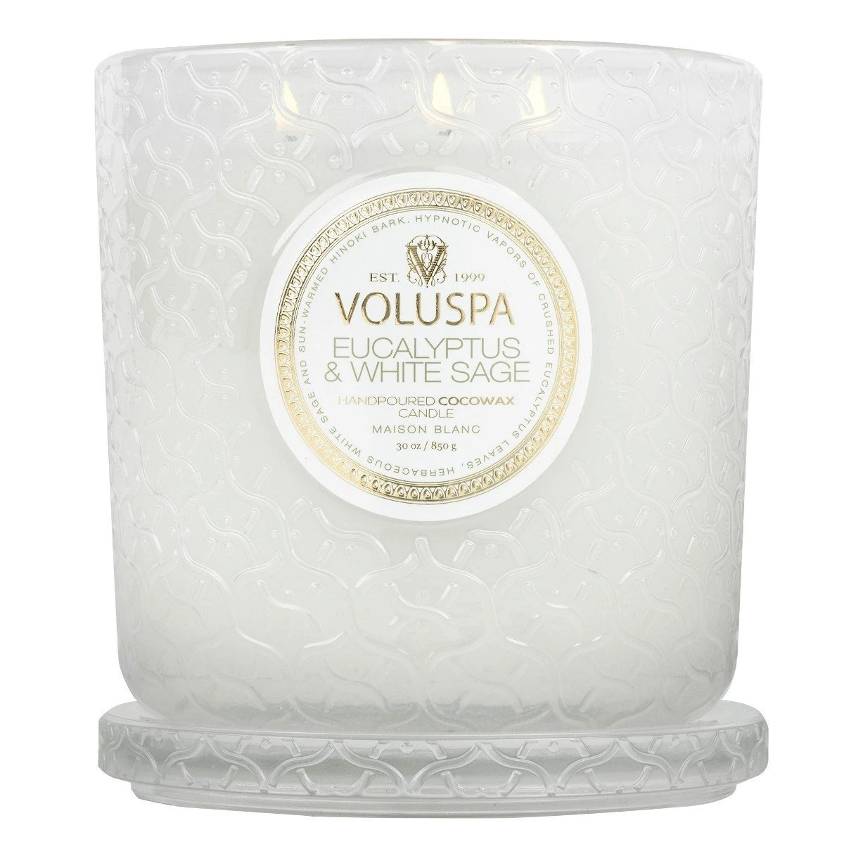 Voluspa - Eucalyptus & White Sage Luxe Candle 4 Voluspa - Eucalyptus & White Sage Luxe Candle - Image 4