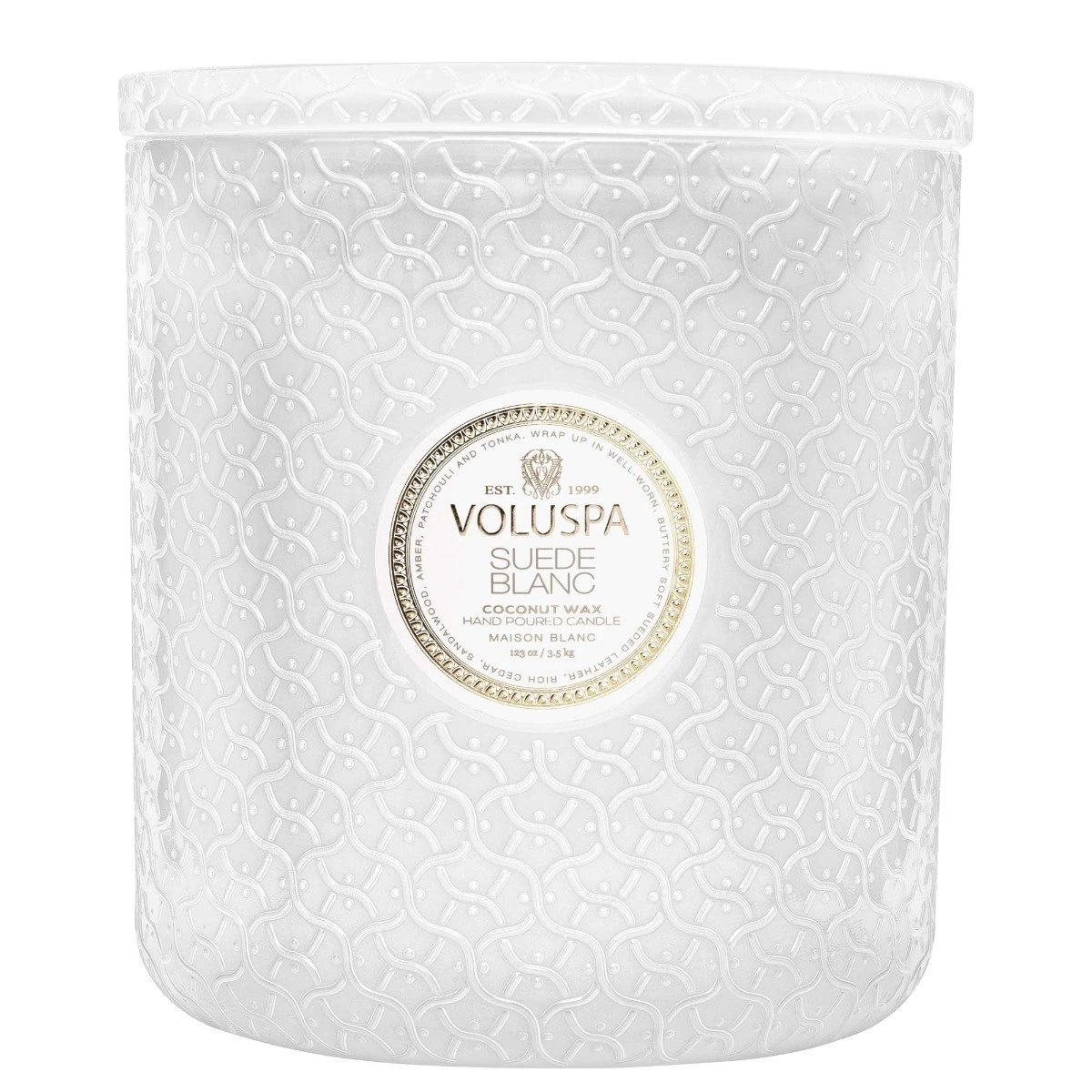 Voluspa - Suede Blanc 5 Wick Hearth Candle 1 Voluspa - Suede Blanc 5 Wick Hearth Candle
