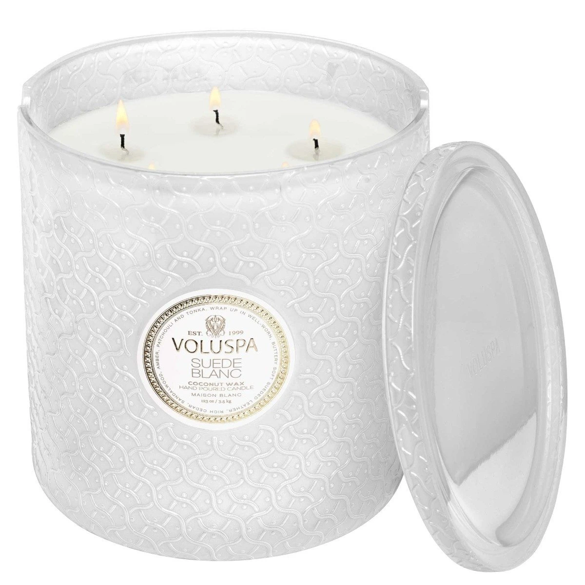 Voluspa - Suede Blanc 5 Wick Hearth Candle 2 Voluspa - Suede Blanc 5 Wick Hearth Candle - Image 2