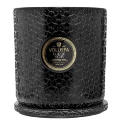 Voluspa - Suede Noir 5 Wick Hearth Candle -Voluspa Sales Store fa22 propt suede noir 8503 3
