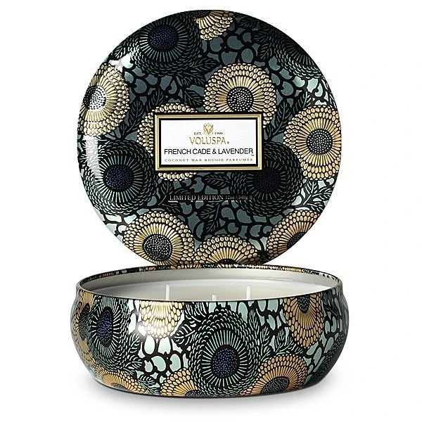 Voluspa - French Cade & Lavender 3 Wick Tin Candle 1 Voluspa - French Cade & Lavender 3 Wick Tin Candle