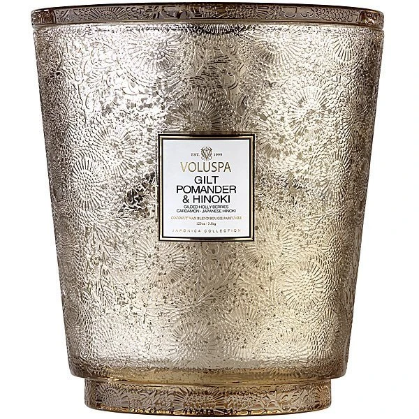 Voluspa - Gilt Pomander & Hinoki 5 Wick Hearth Candle 1 Voluspa - Gilt Pomander & Hinoki 5 Wick Hearth Candle