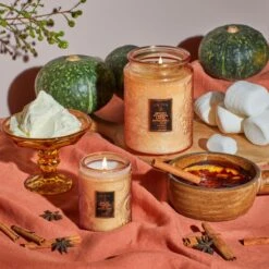 Voluspa - Spiced Pumpkin Latte Embossed Small Glass Candle -Voluspa Sales Store ho21 ing 73521 73321 web 2