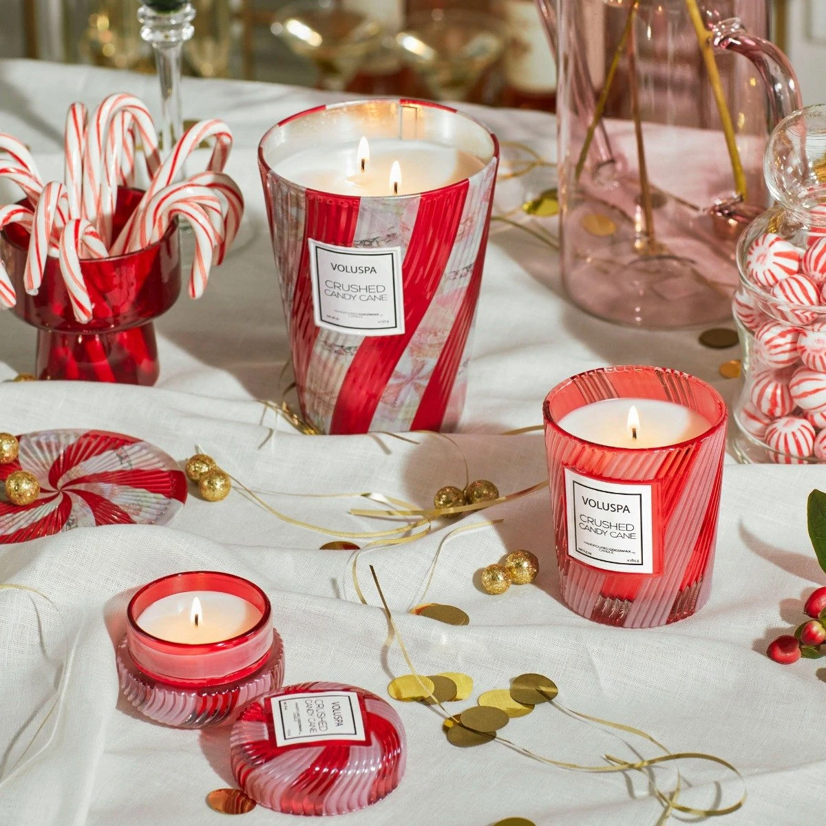 Voluspa - Crushed Candy Cane Classic Candle 6 Voluspa - Crushed Candy Cane Classic Candle - Image 6