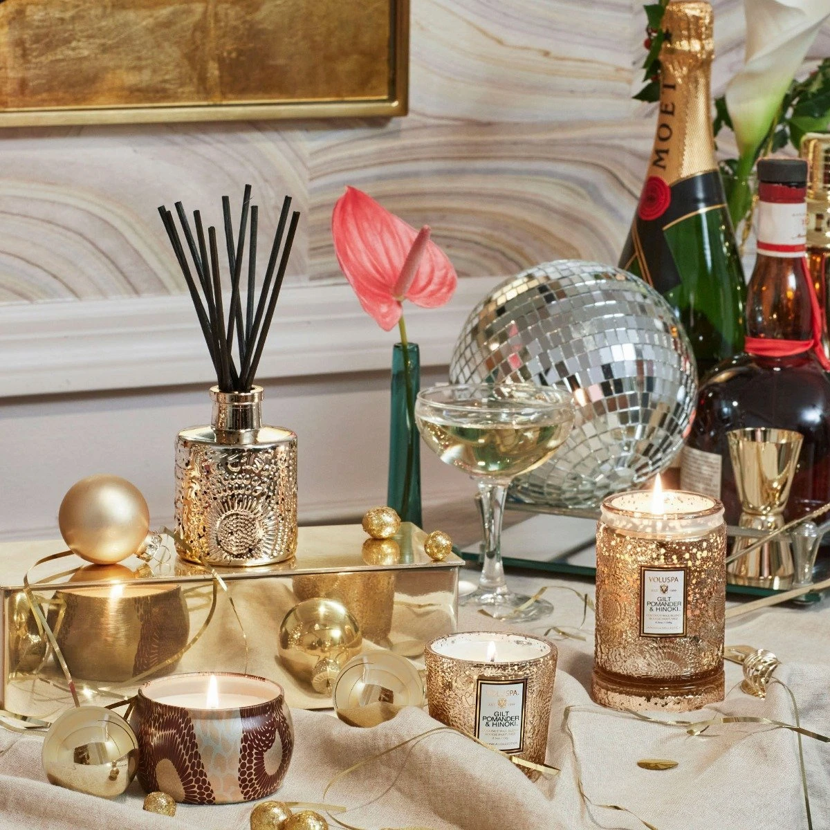 Voluspa - Gilt Pomander & Hinoki Diffuser 5 Voluspa - Gilt Pomander & Hinoki Diffuser - Image 5