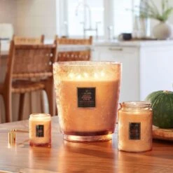 Voluspa - Spiced Pumpkin Latte Embossed Small Glass Candle -Voluspa Sales Store ho21 lf 73521 72821 73321 web 2