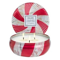 Voluspa - Crushed Candy Cane 3 Wick Tin Candle