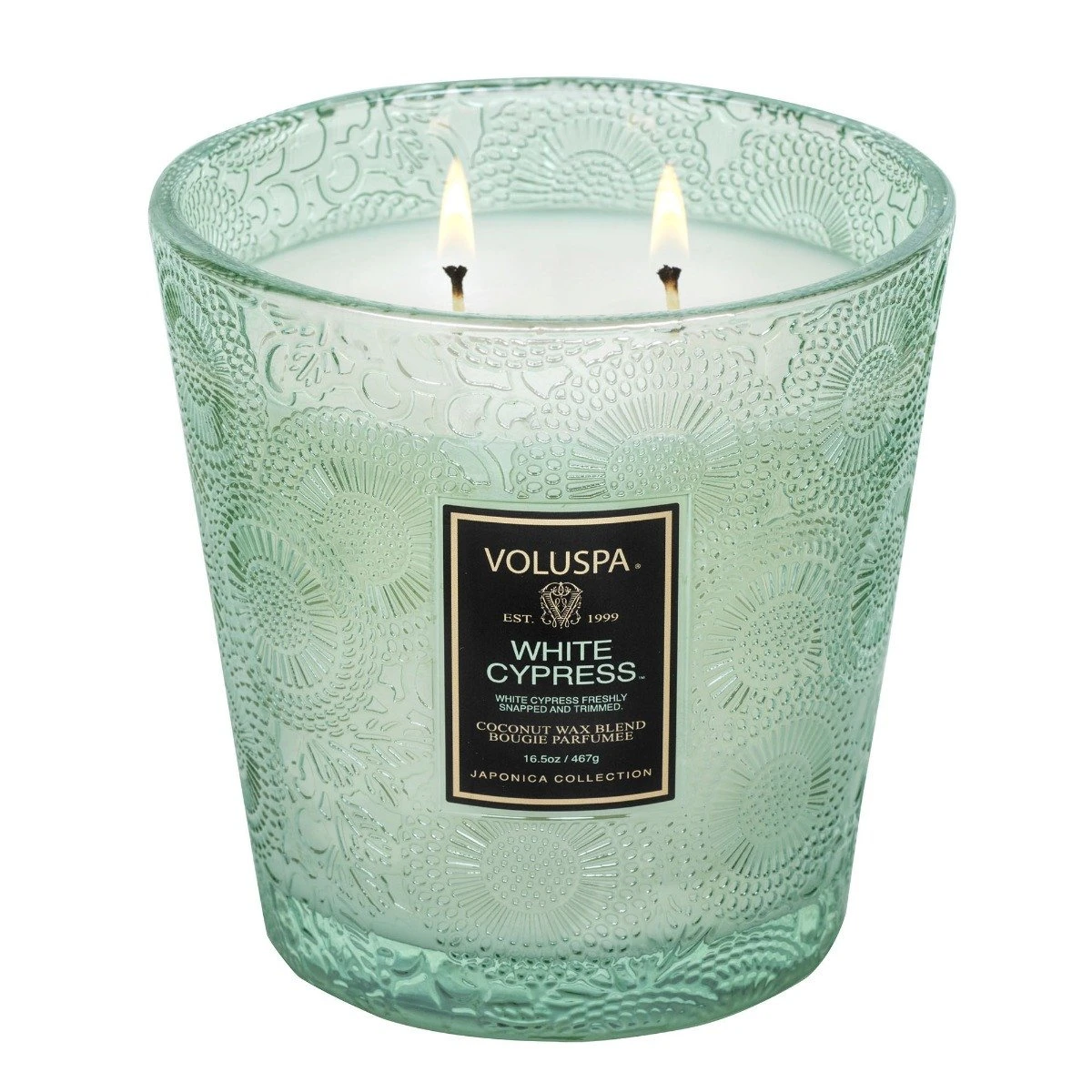 Voluspa - White Cypress 2 Wick Hearth Candle 2 Voluspa - White Cypress 2 Wick Hearth Candle - Image 2