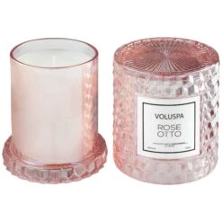 Voluspa Rose Otto - Cloche Candle -Voluspa Sales Store icon candle cloche cover rose otto 2 736c
