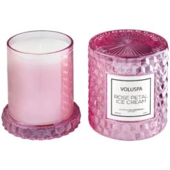Voluspa Rose Petal Ice Cream - Cloche Candle -Voluspa Sales Store icon candle cloche cover rose petal ice cream 2 fd6e