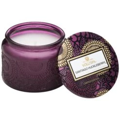Voluspa Santiago Huckleberry - Petite Jar Candle -Voluspa Sales Store petite candle in colored jar w metallic lid santiago huckleberry 7242 2.jpg ee43