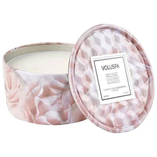 Voluspa - Rose Colored Glasses 2 Wick Mini Tin Candle 1 Voluspa - Rose Colored Glasses 2 Wick Mini Tin Candle