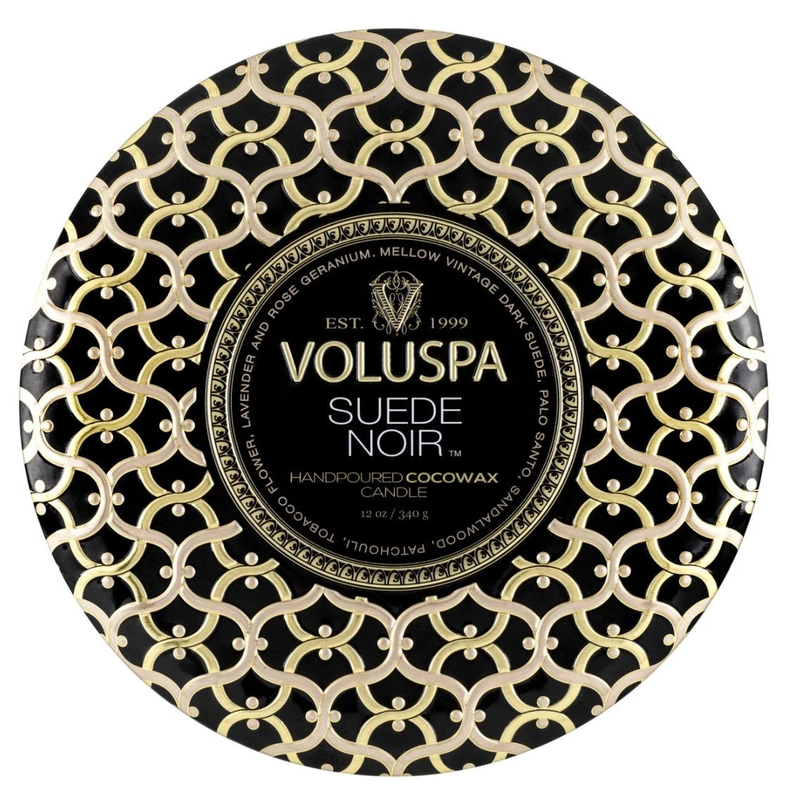 Voluspa - Suede Noir 3 Wick Tin Candle 2 Voluspa - Suede Noir 3 Wick Tin Candle - Image 2