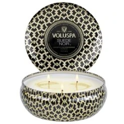 Voluspa - Suede Noir 3 Wick Tin Candle