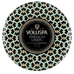 Voluspa - French Linen 3 Wick Tin Candle -Voluspa Sales Store screen shot 2021 03 13 at 10.45.02 am