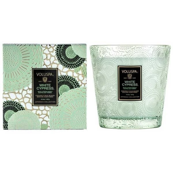 Voluspa - White Cypress 2 Wick Hearth Candle 1 Voluspa - White Cypress 2 Wick Hearth Candle